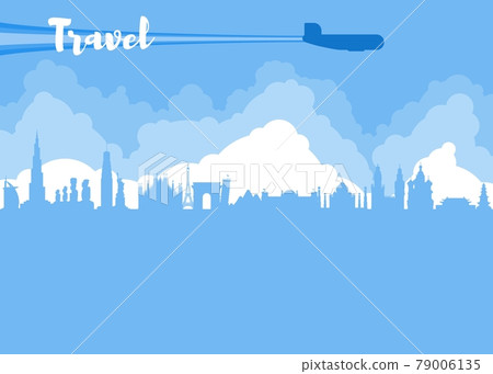blue poster around the world travel and tourism 79006135