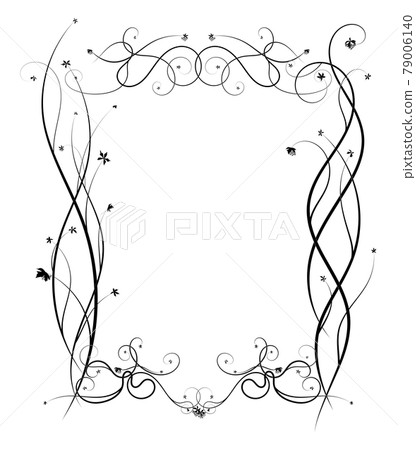Grapes frame plexus trees stencil. sketch doodle 79006140