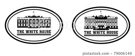 stamp logo white house black and white sketch flat stamp logo white house black and white sketch flat 79006149
