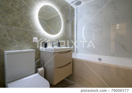 Compact modern luxury marble bathroom Compact modern luxury marble bathroom 79006577