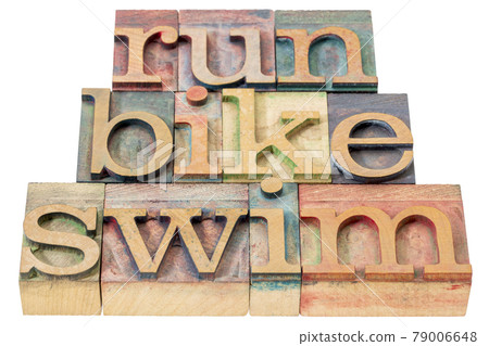 run, bike, swim - triathlon concept run, bike, swim - triathlon concept 79006648