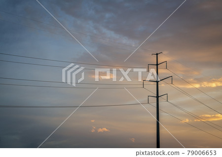 power line silhouette power line silhouette 79006653