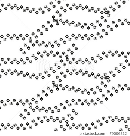 Animal footprint seamless pattern. Footprints of a cat Animal footprint seamless pattern. Footprints of a cat 79006812