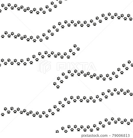Animal footprint seamless pattern. Footprints of a cat Animal footprint seamless pattern. Footprints of a cat 79006813