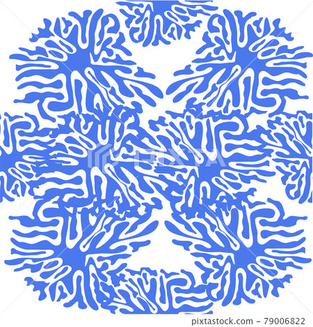 Splash seamless pattern, tiles in blue, indigo 79006822