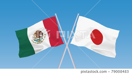 日本和墨西哥的美國國旗 79008483