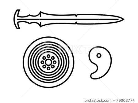 Pictograms of the three sacred treasures: lines Pictograms of the three sacred treasures: lines 79008774