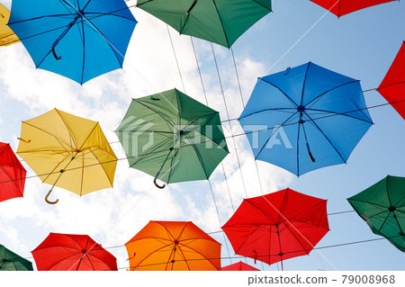 colorful umbrellas in the sky colorful umbrellas in the sky 79008968