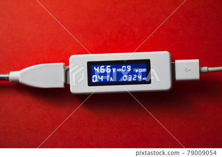 battery tester diagnostic tool, red background 79009054