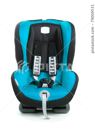 baby car seat, blue color, isolated on white 79009531