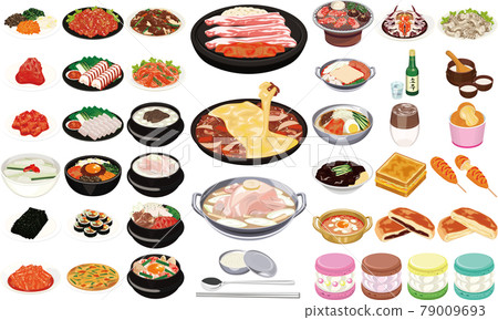 韓國人氣美食/料理插畫①(烤肉、芝士炸雞、羊蹄雞、Tunkaron) 韓國人氣美食/料理插畫①(烤肉、芝士炸雞、羊蹄雞、Tunkaron) 79009693