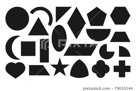 Black silhouette geometric figures icon set vector 79010144