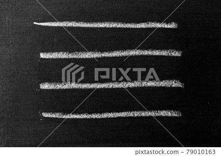 White color chalk hand drawing in set of line or square shape on blackboard or chalkboard background 79010163