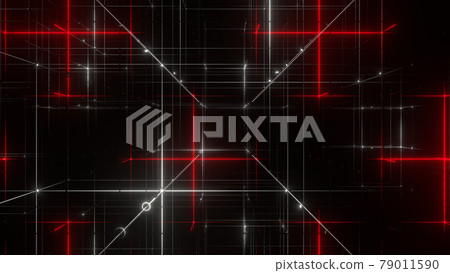 Grid Face-centered cubic lattice structure Three-dimensional wire frame Red [There is another Ver] 79011590