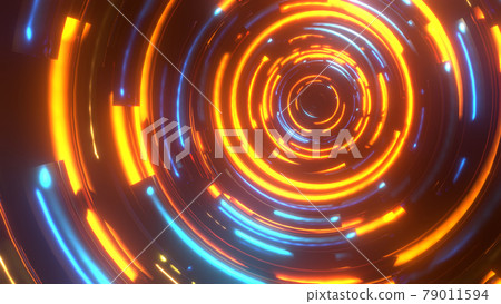 Blue and yellow light emitting ring Cool cyber space [There is another Ver] 79011594