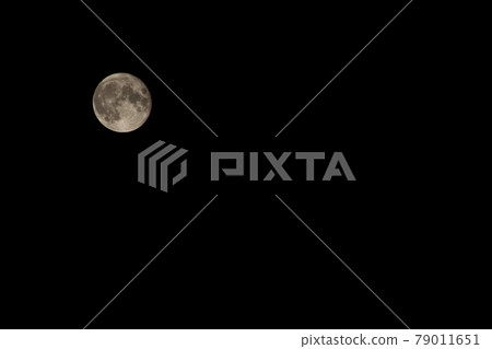 Full moon shining in the night sky, moon age 14.7 79011651