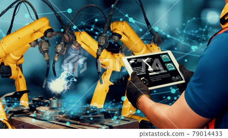 Smart industry robot arms modernization for innovative factory technology 79014433