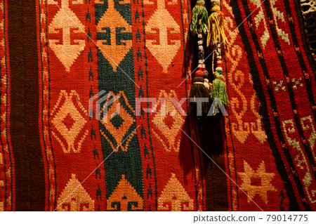 Suzani with traditional Central Asian embroidery Suzani with traditional Central Asian embroidery 79014775