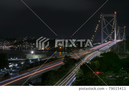從目加里公園看關門橋的美麗夜景 從目加里公園看關門橋的美麗夜景 79015411