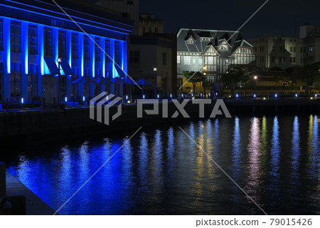 Beautiful night view of Mojiko Retro Beautiful night view of Mojiko Retro 79015426