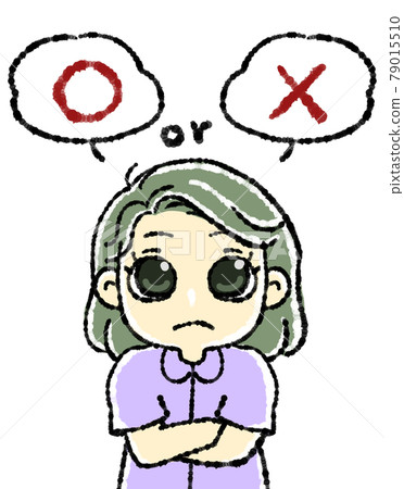 擔心是 Maru 還是 X 的女人的插圖 擔心是 Maru 還是 X 的女人的插圖 79015510
