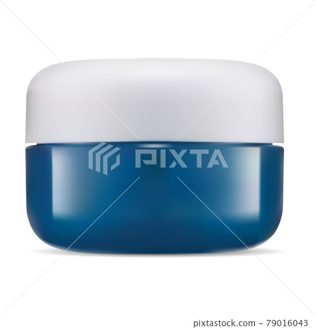 Cream jar, cosmetic case mockup. Plastic container Cream jar, cosmetic case mockup. Plastic container 79016043