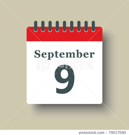 Icon day date 9 September, template calendar page 79017090
