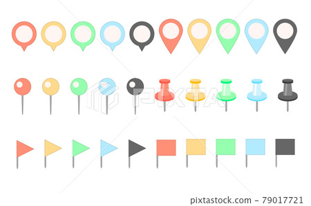 Set of colorful map pins - Stock Illustration [79017721] - PIXTA