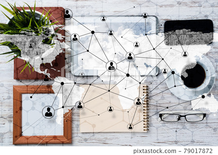 Social connection and networking concepts. 79017872