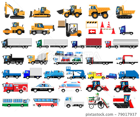 駕駛各種工作車輛（重型機械、卡車、應急車輛、公共汽車、農業機械）的男子 79017937