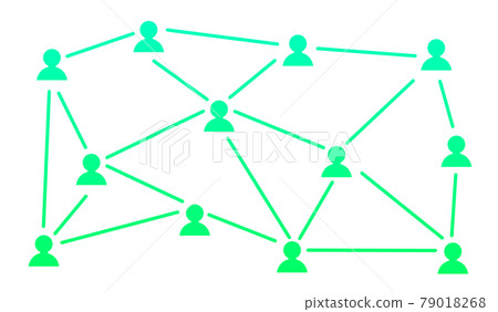 綠色人形網絡剪影 綠色人形網絡剪影 79018268