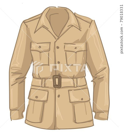 Beige jacket with belts and pockets for men vector 79018331