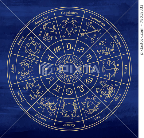 Horoscope watercolor background 79018332