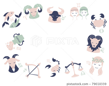 Cute 12 constellation frame background 79018339