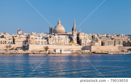 Valletta, Malta. Coastal view on a sunny summer day Valletta, Malta. Coastal view on a sunny summer day 79019058