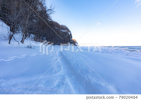 海岸上的雪路 海岸上的雪路 79020484