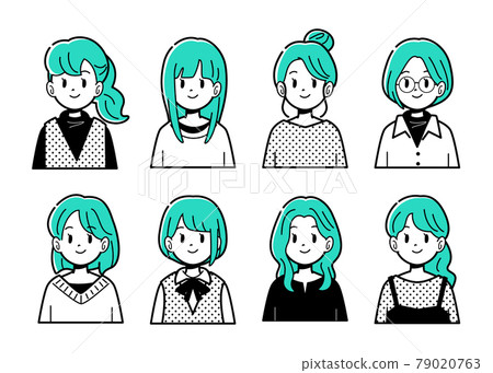 年輕女性設置簡單的觸摸 79020763