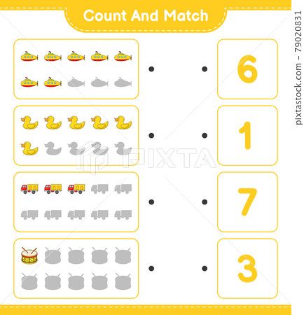 Count and match, count the number of Submarine,... - Stock Illustration ...