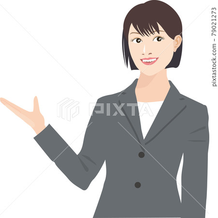 Woman introducing the product Woman introducing the product 79021273