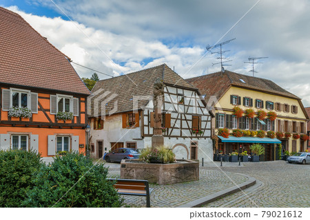 Square in Ribeauville, Alsace, France Square in Ribeauville, Alsace, France 79021612
