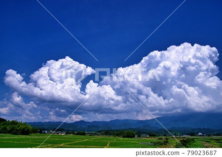 Satoyama blue sky and clouds Satoyama blue sky and clouds 79023687