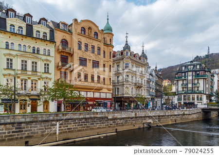 embankment of Tepla river, Karlovy Vary, Czech republic embankment of Tepla river, Karlovy Vary, Czech republic 79024255