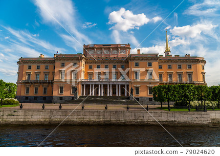 Russia. Saint-Petersburg. June 5, 2021. The Engineering Castle is the former imperial palace of Emperor Paul I in the center of St. Petersburg on a sunny summer day. Russia. Saint-Petersburg. June 5, 2021. The Engineering Castle is the former imperial palace of Emperor Paul I in the center of St. Petersburg on a sunny summer day. 79024620