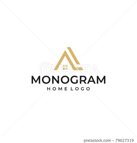 abstract monogram logo inspiration with house... - Stock Illustration ...