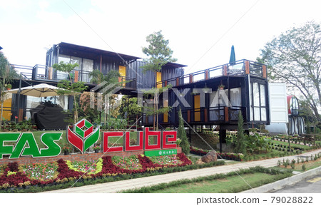SERDANG, MALAYSIA -DECEMBER 03, 2016: A house designed from refurbish shipping container at Serdang, Malaysia.  79028822