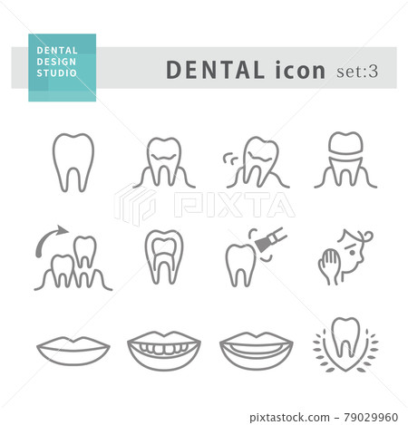 Icon set for dentistry and dental clinic 3 Icon set for dentistry and dental clinic 3 79029960