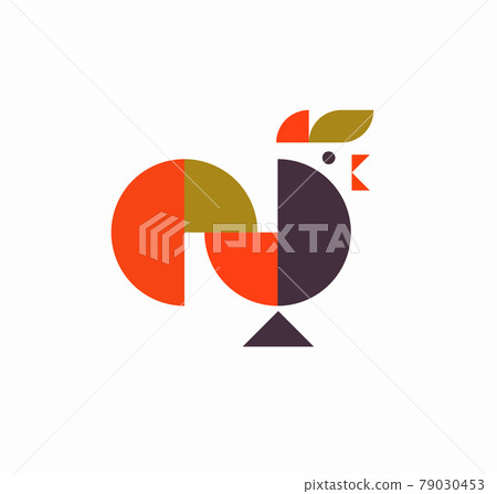 Abstract geometrical chicken rooster logo vector illustration	 79030453