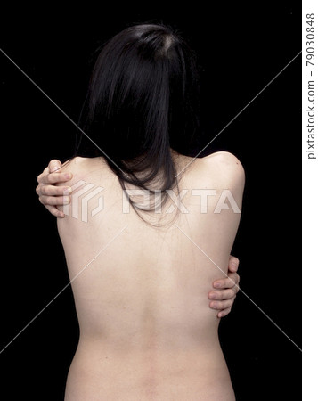 [Women's photo] Female back, female back, nude, black back 79030848