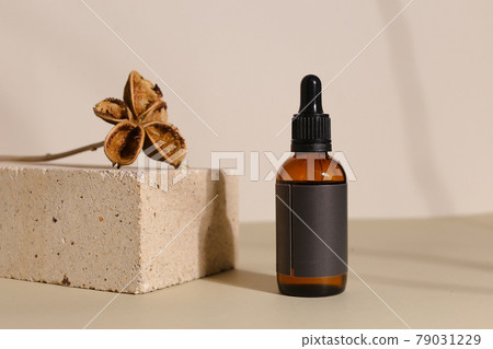 Amber glass dispenser bottle, sprayer and moisturizer cream jar. Natural cosmetic products packaging design template, branding Amber glass dispenser bottle, sprayer and moisturizer cream jar. Natural cosmetic products packaging design template, branding 79031229