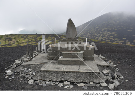 A stone monument near Mt. Fuji and Mt. Futago A stone monument near Mt. Fuji and Mt. Futago 79031309